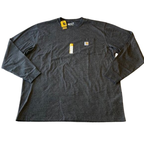 Carhartt Loose Fit Heavyweight Pocket T-Shirt Men's 2XL Carbon Heather K126 NWT - Picture 2 of 7